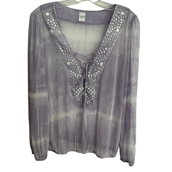 Beach Lavendar Sheer top - Picture 2 of 6